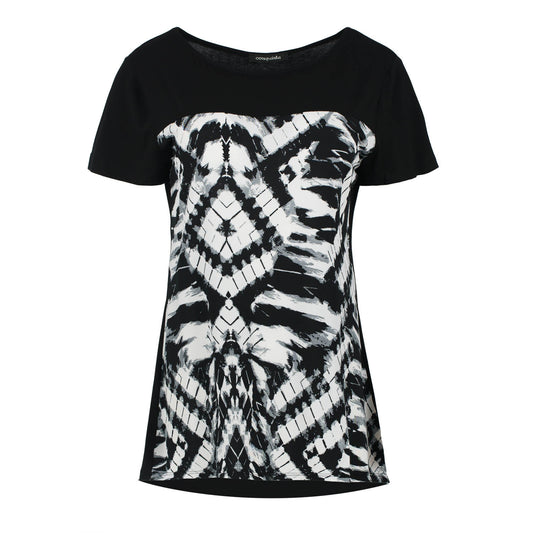 Chic Monochrome Patterned Longline Top