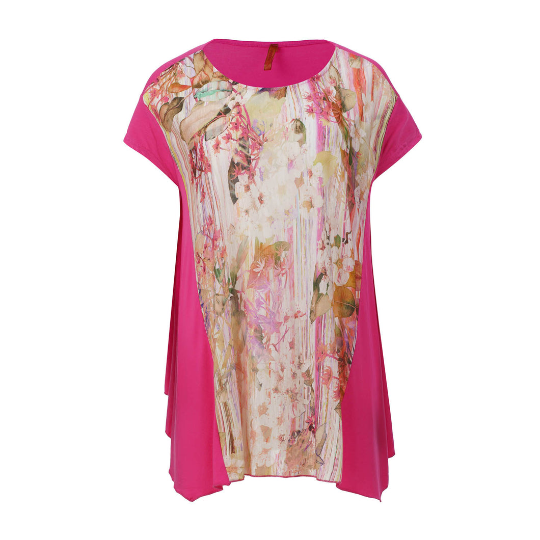 Vibrant Floral Watercolor Oversized Top