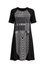 Load image into Gallery viewer, Animal Print A Line Black Dress