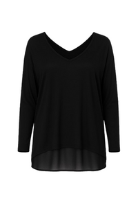 Batwing Sheer Detail Top