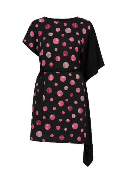 Asymmetric Polka Dot Dress