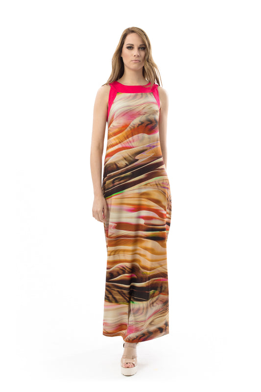 Conquista Floral Φόρεμα Maxi Γραμμή Α Καλοκαιρινό Πολύχρωμο C151-684-44