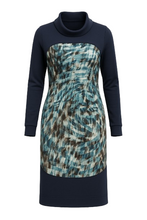 Load image into Gallery viewer, Abstract Print Viscose Jersey Long Sleeve Dress