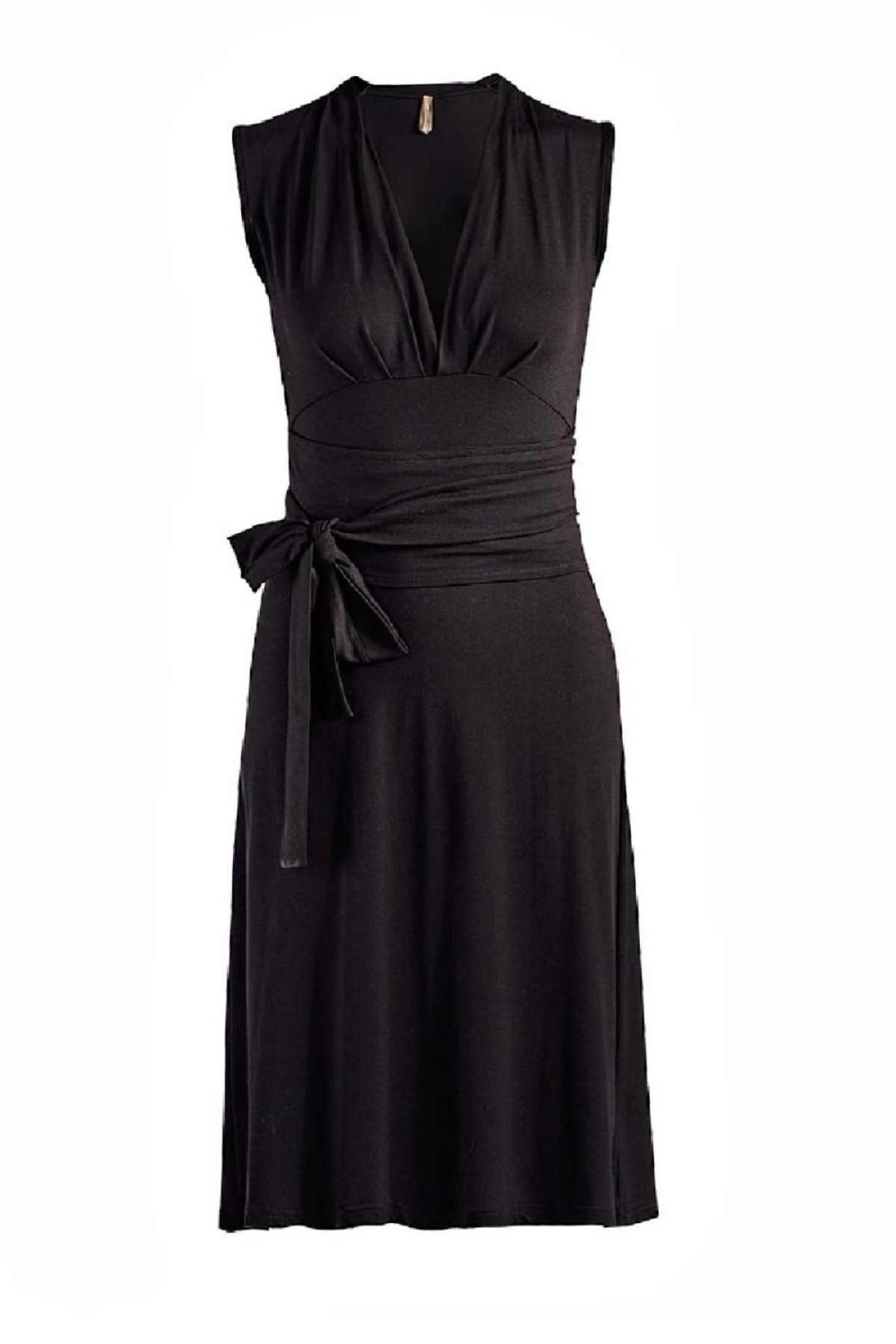Sleeveless Empire Line Dress in Black Jersey