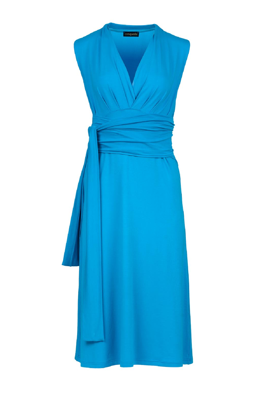 Turquoise Jersey Empire Line Dress
