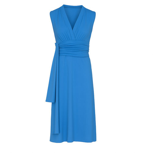 Sky Sleeveless V-Neck Wrap Dress – Soft Viscose Jersey