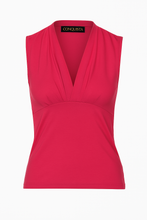 Load image into Gallery viewer, Sleeveless Fuchsia Wrap Top with V-Neck
