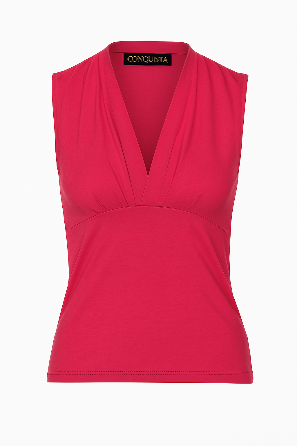 Sleeveless Fuchsia Wrap Top with V-Neck