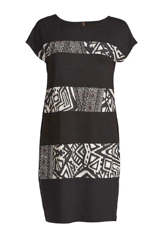 Straight Dress with Print Detail