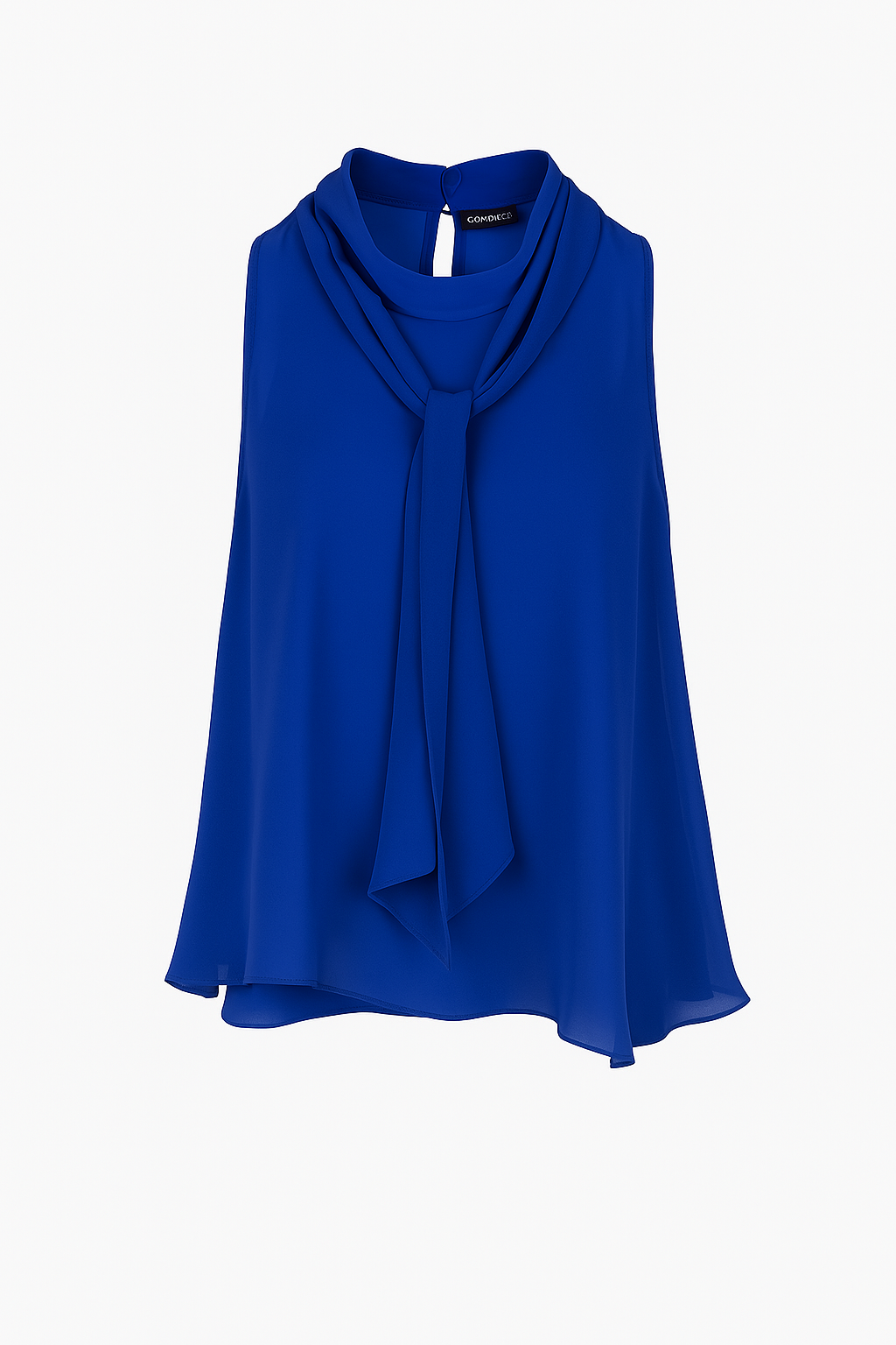 Sleeveless Bow-Tie Blouse in Cobalt Blue – Conquista