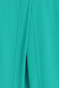 Women's Teal Layered Asymmetrical Top in Viscose-Polyester-Elastane Jersey Blend