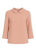 Load image into Gallery viewer, Bell Sleeve Peach Top with Peter Pan Collar