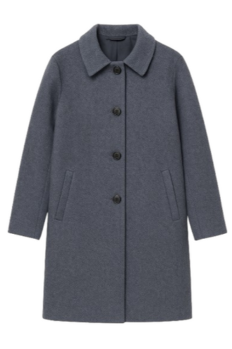 Gray Wool Straight Coat