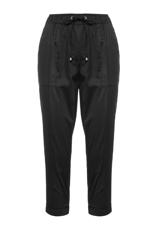 Tie Detail Trousers in Black