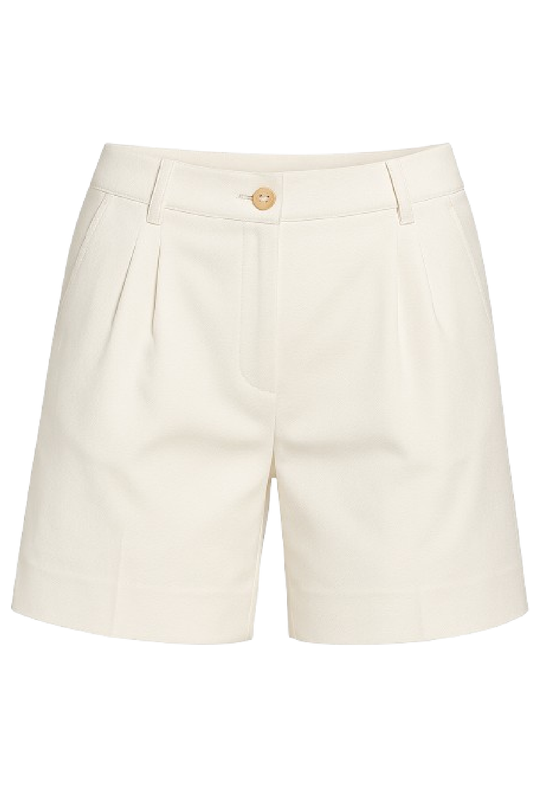 Tailored High-Waist Linen Shorts – Classic White
