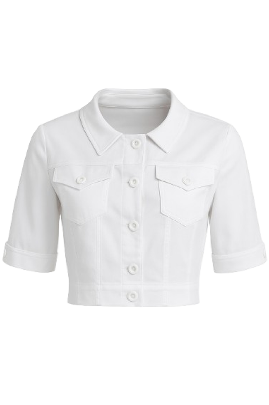 White Cropped Jacket