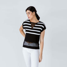 Load image into Gallery viewer, Striped Top with Sheer Detail