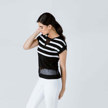 Load image into Gallery viewer, Striped Top with Sheer Detail