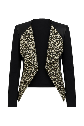 Animal Print Drape Cardigan