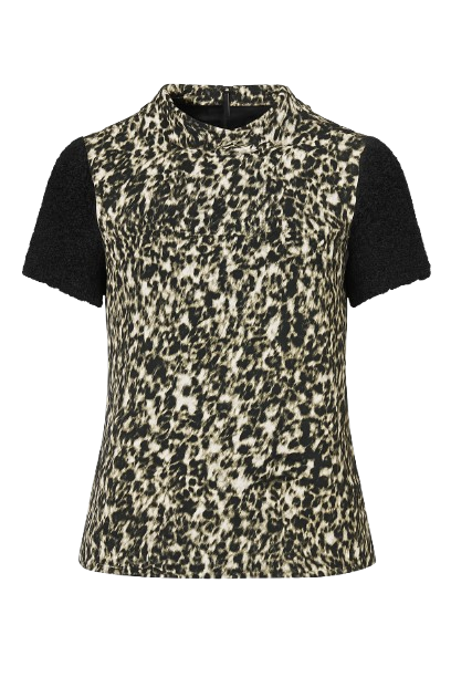 Top with Animal Print Detail