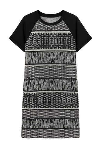 Black & White Short Sleeve Straight Dress
