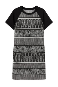 Black & White Short Sleeve Straight Dress