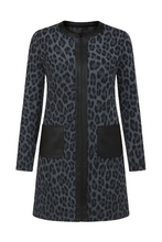Load image into Gallery viewer, Animal Print Coat with Pleather Detail