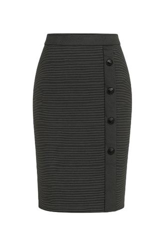 Elegant Stripes Sheath Pencil Skirt