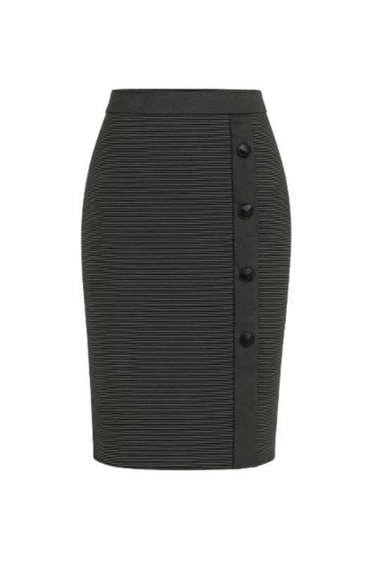 Elegant Stripes Sheath Pencil Skirt
