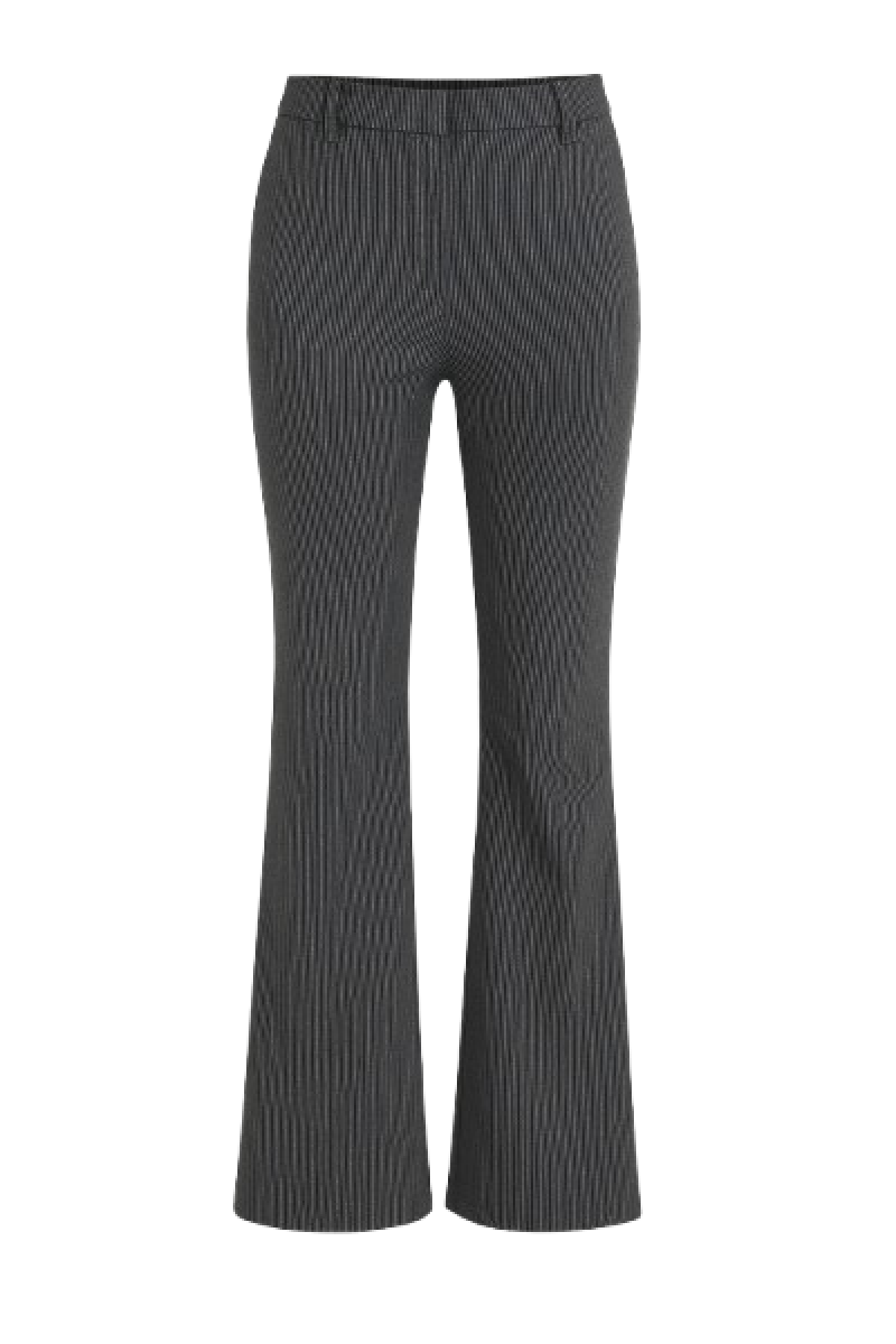 Mid Rise Straight Striped Trousers