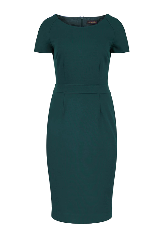 Fitted Emerald Cap Sleeve Dress Conquista Fashion
