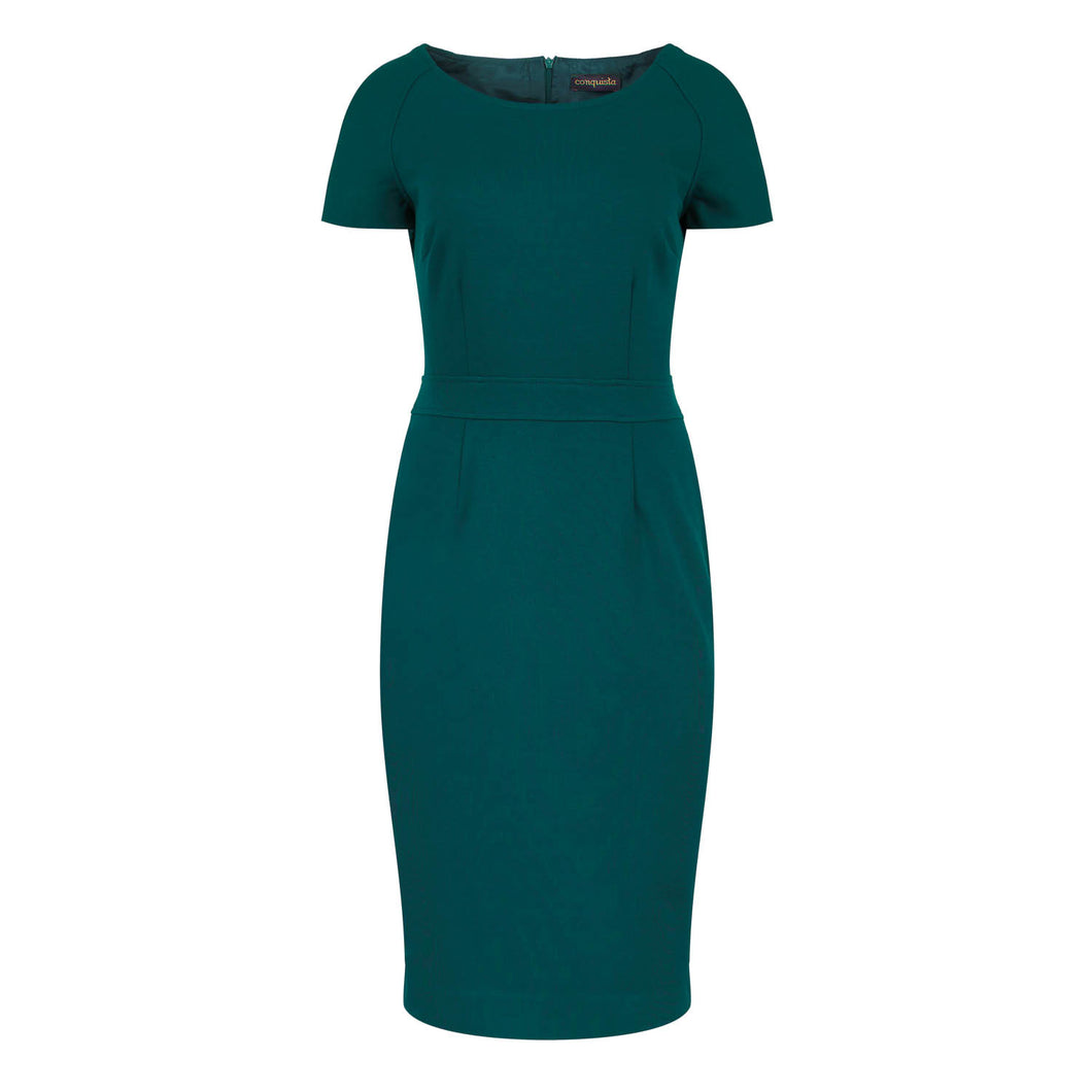 Fitted Emerald Cap Sleeve Dress Conquista Fashion