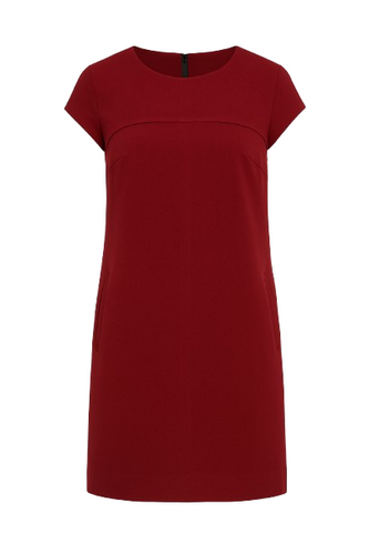 Burgundy Sack Dress with Cap Sleeves