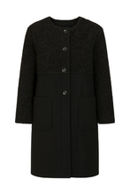Load image into Gallery viewer, Straight Black Coat with Astrakhan