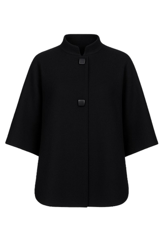 Black Poncho Style Coat