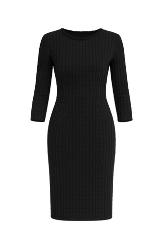 Black Fitted Jacquard Dress