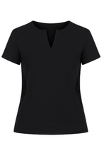 Load image into Gallery viewer, Black Short Sleeve V Neck Top