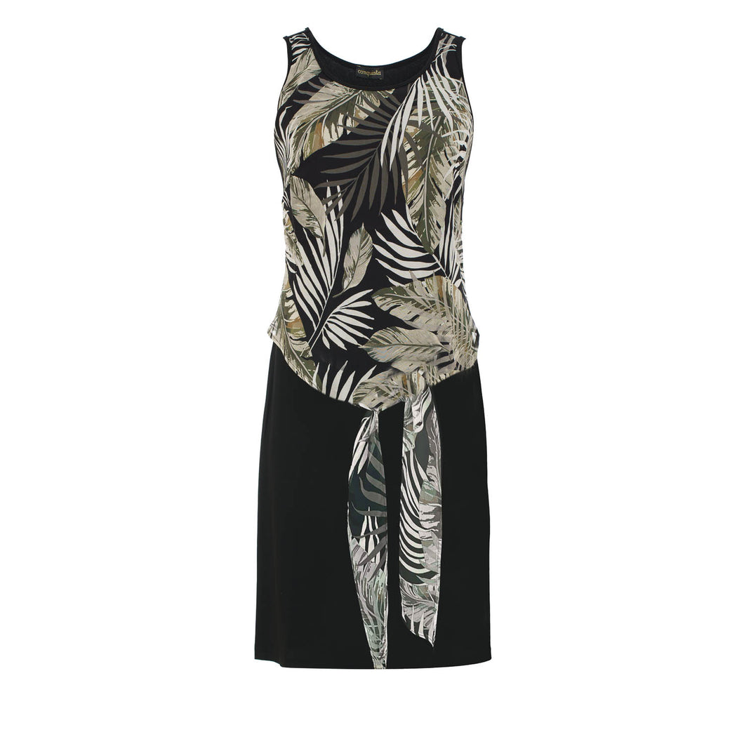 Print Layer Dress with Tie Detail