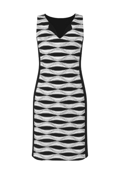 Black and White Sleeveless Dress