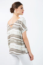 Load image into Gallery viewer, Short Sleeve Striped Keyhole Top