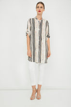 Load image into Gallery viewer, Long Summer Shirt in Print Striped Fabric