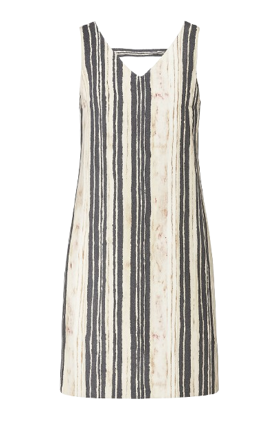 Conquista Φόρεμα midi Aμάνικο Casual V-Λαιμόκοψη Εμπριμέ Μπεζ C181-063-74