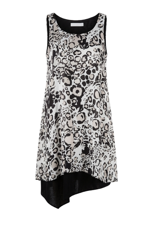 A Line Print Layer Dress