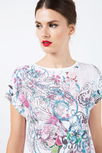 Load image into Gallery viewer, Boat Neckline Top with Multicoloured Print