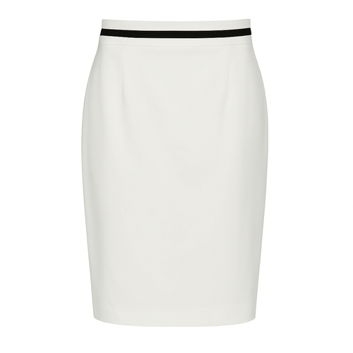 Fitted Pencil Skirt with Contrast Black Stripe