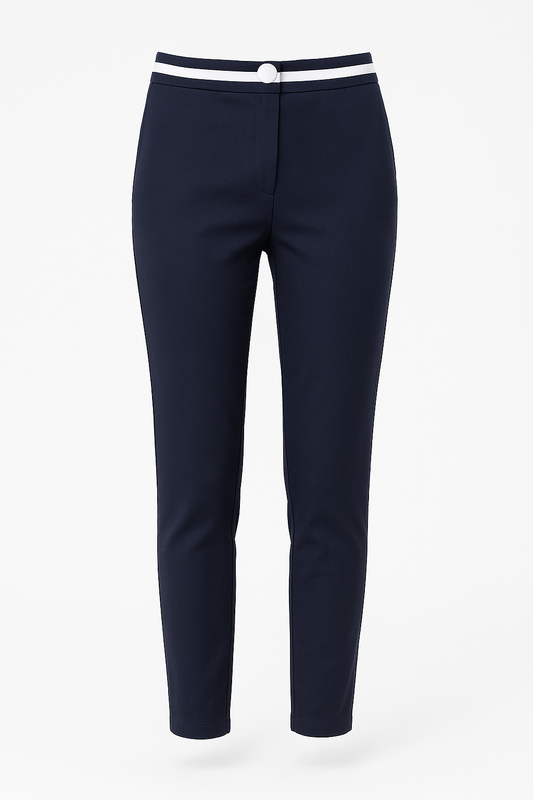 Fitted Pants with Contrast White Stripe