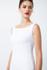 White Sleeveless Empire Line Dress