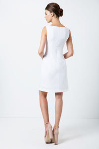 White Sleeveless Empire Line Dress