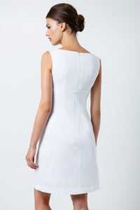 White Sleeveless Empire Line Dress