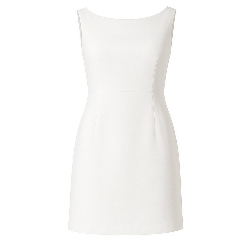 White Sleeveless Empire Line Dress